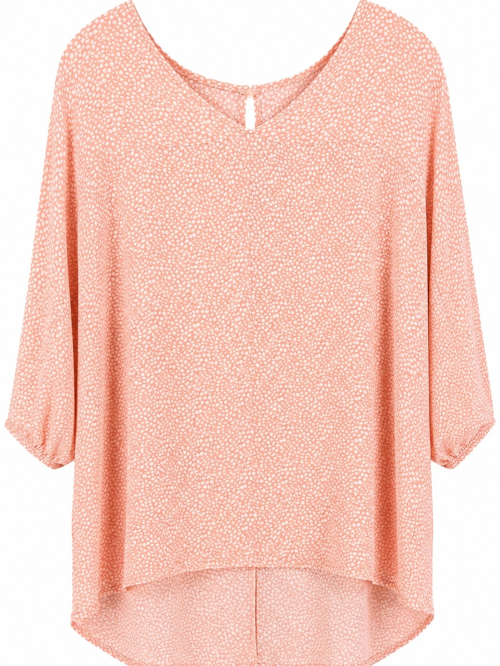 Cotton Bleu Relaxed Blouse in Soft Peach
